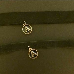 2pc pendant letter necklace "A"